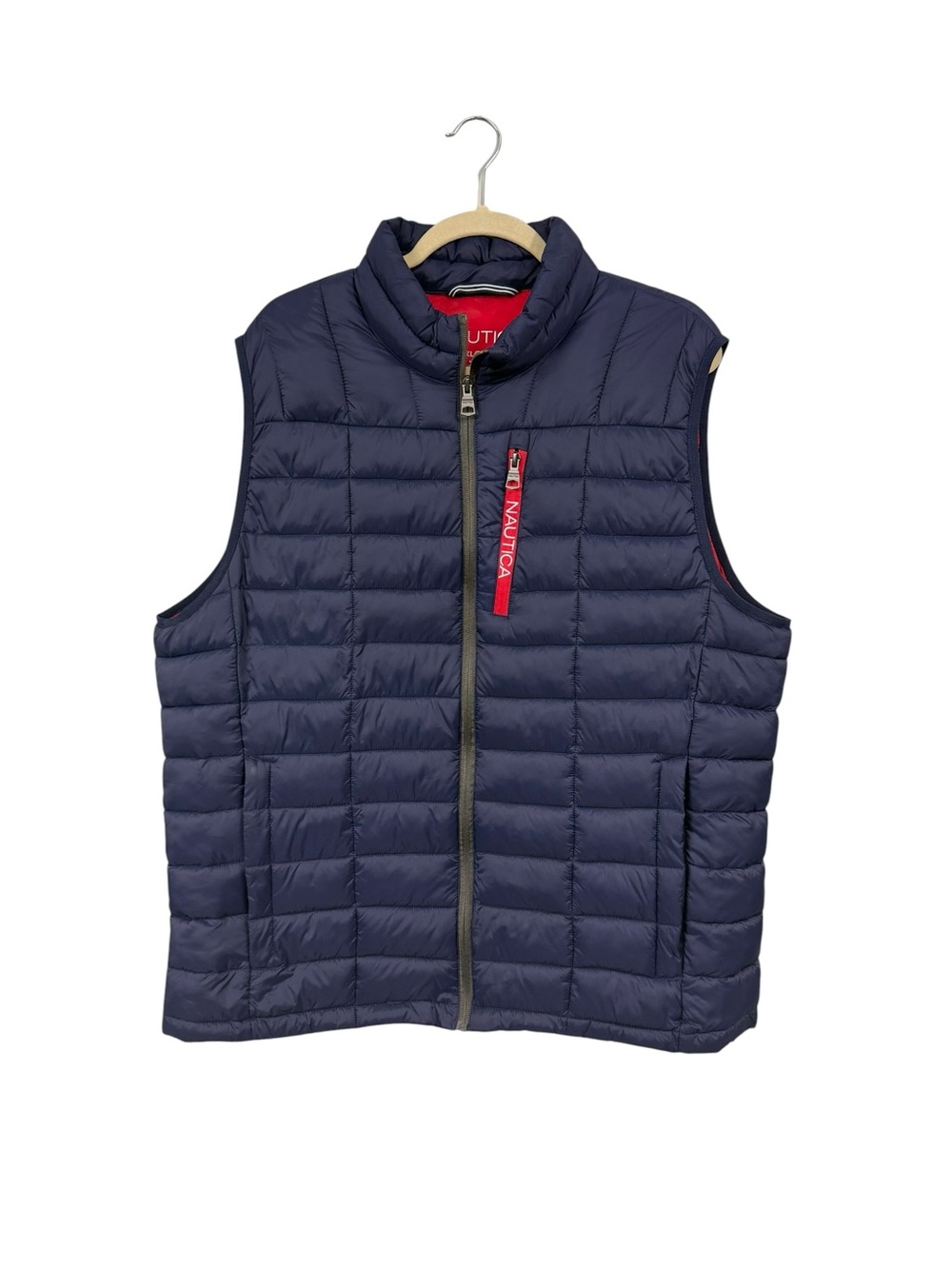 Nautica NEW Men's XL Puffer Vest Jacket Navy Blue Water Wind Resistant Pockets